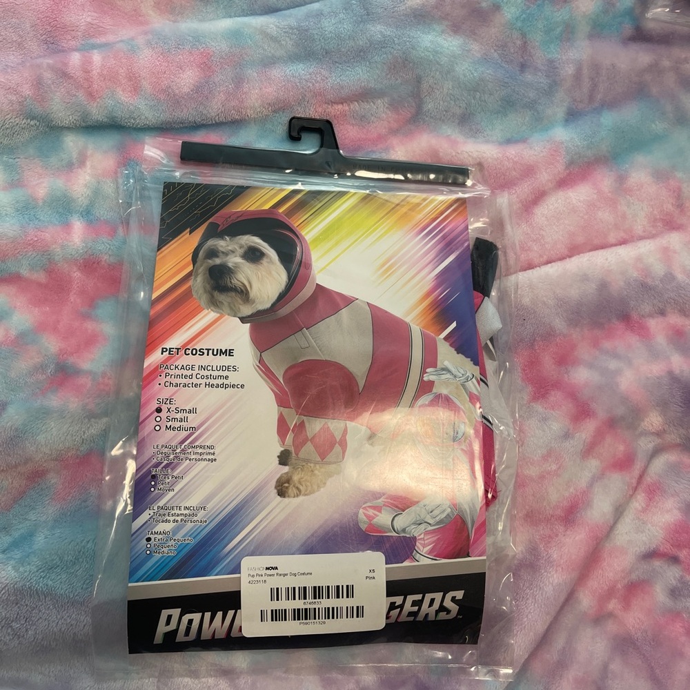 Dog pink power ranger costume XS